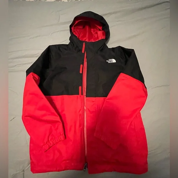 The North Face Red and Black Jacket Set